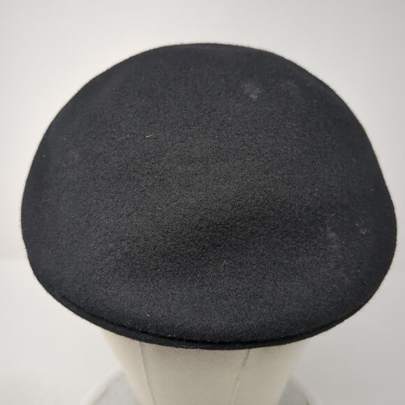 Huckel Bora Super Sima Int Flat Fitted Newsboy Cap Black Small Blank Wool Felt - Picture 2 of 12